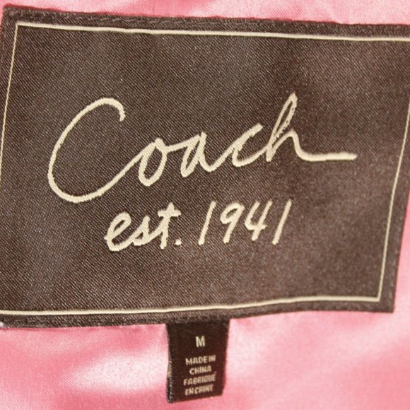 Coach Womens Jacket M Quilted Black Pink Monogram Designer Fashion - Picture 6 of 8